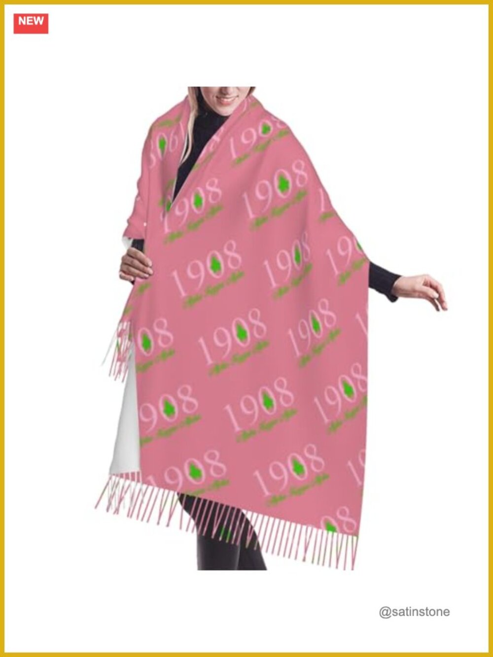 Imitation Cashmere Wrap Shawl with Tassels for Women